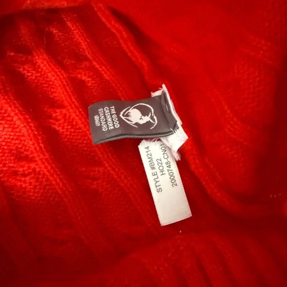 J.Crew 100% Cashmere Red Cable-Knit Crewneck Sweater Cherry Embroidery XS/S - Picture 6 of 9